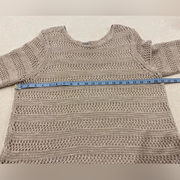 Zozo Crochet Sweater Oatmeal Womens Size Large Scoop Neck - Picture 7 of 10